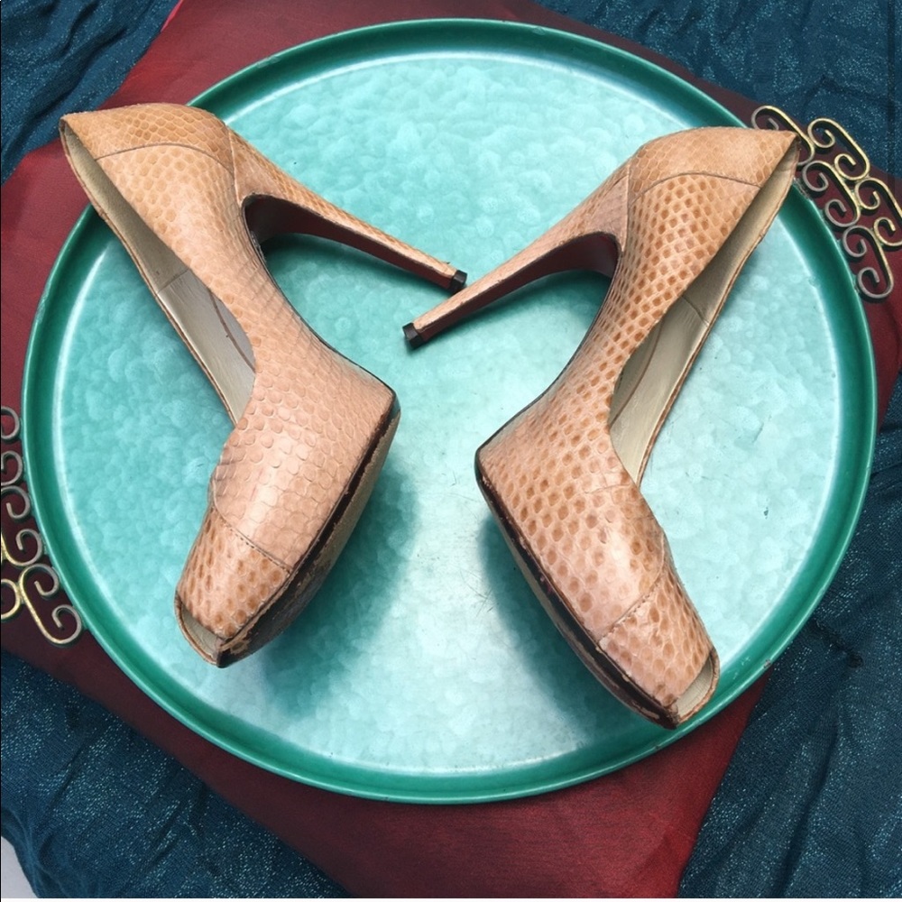 CESARE PACIOTTI Italian reptile stiletto heels with red soles